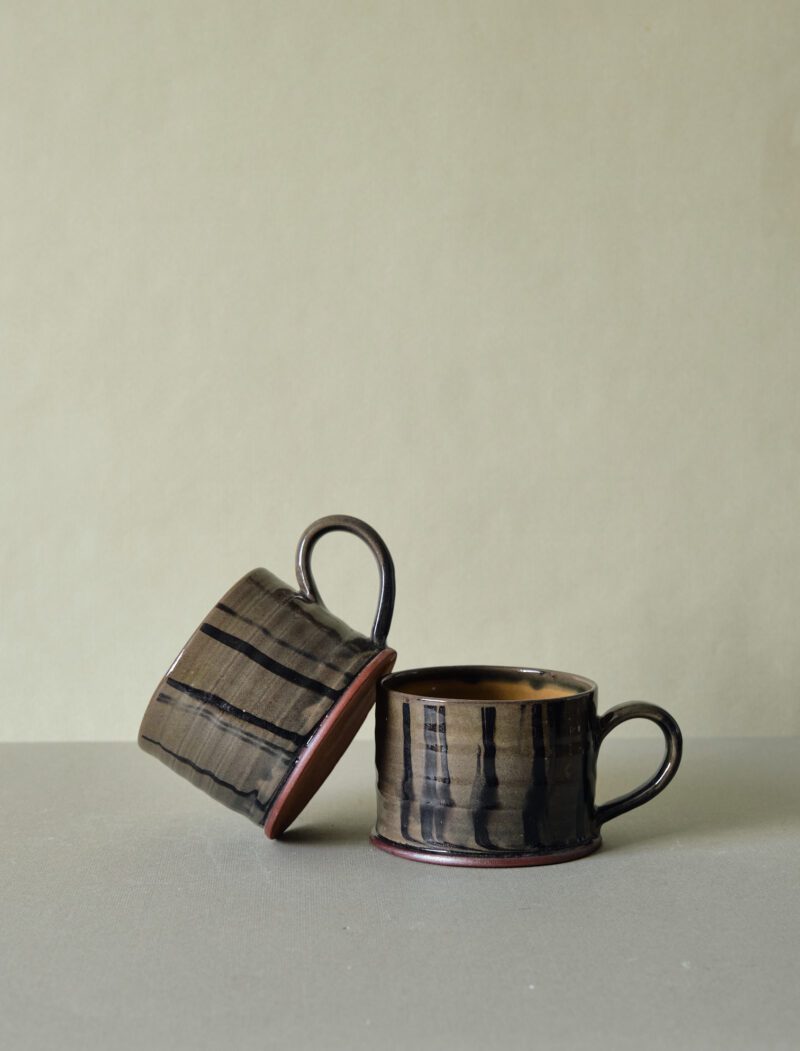 A Pair of Slipware Coffee Mugs by Rob Towler