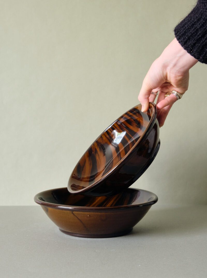 A Pair of Slipware Pasta Bowls by Rob Towler - Image 2