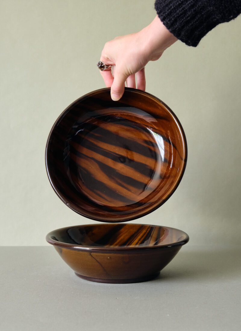 A Pair of Slipware Pasta Bowls by Rob Towler