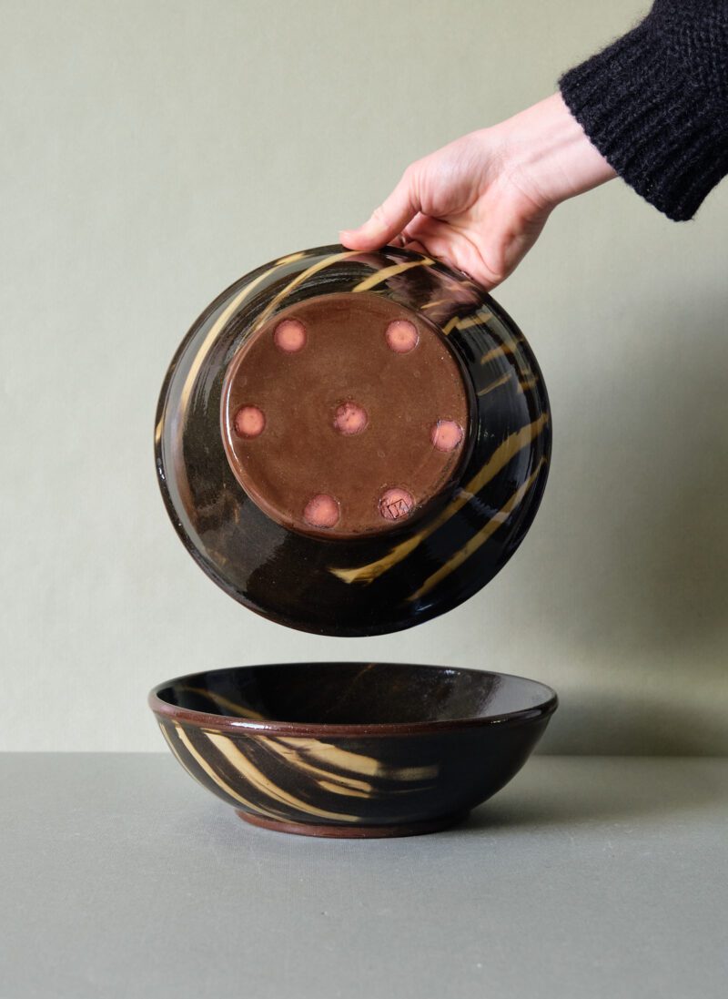 A Pair of Slipware Pasta Bowls by Rob Towler - Image 3