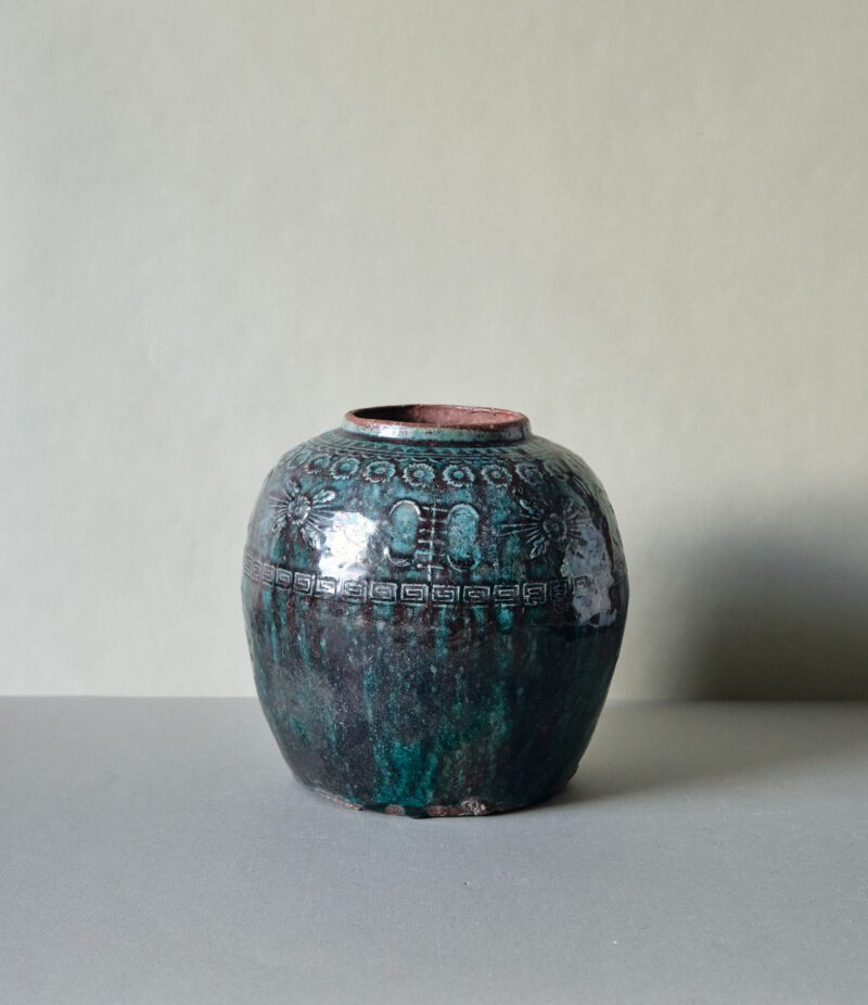 19th Century Turquoise Ginger Jar