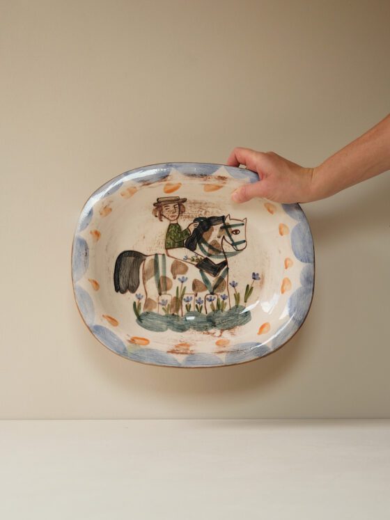 Hand-Painted Ceramic Platter by Ori