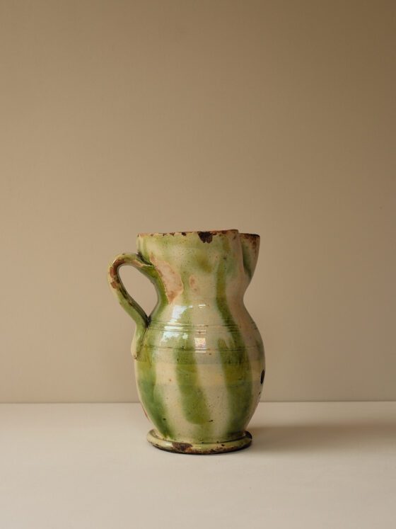 19th Century Southern Italian Glazed Terracotta Pitcher