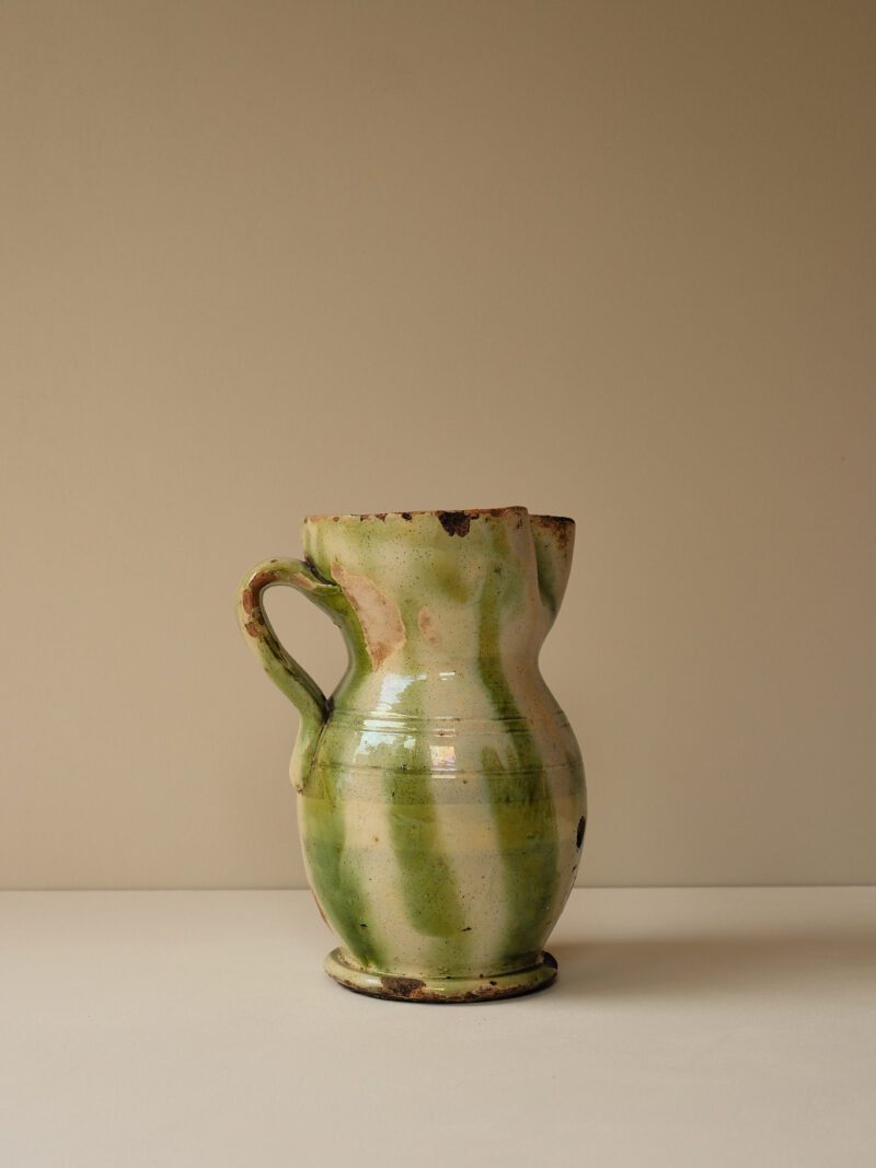 19th Century Southern Italian Glazed Terracotta Pitcher