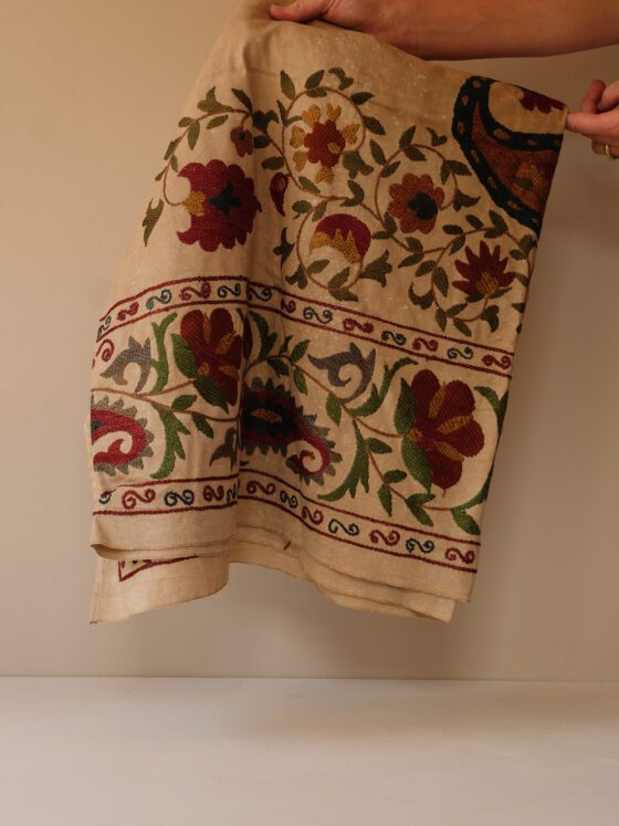 Antique Suzani Runner - Hand Embroidered in Silk