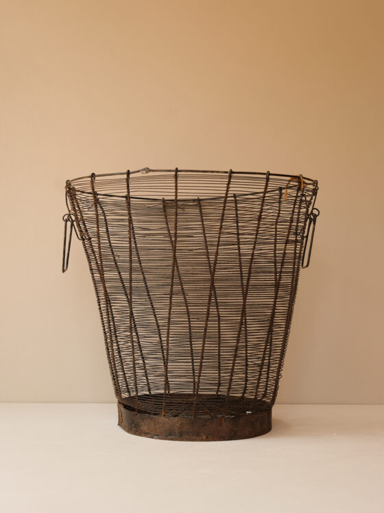 Antique Open-Weave Metal Basket