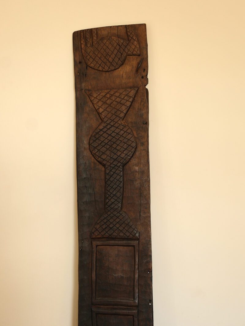 Hand-Carved Nupe Geometric Architectural Panel