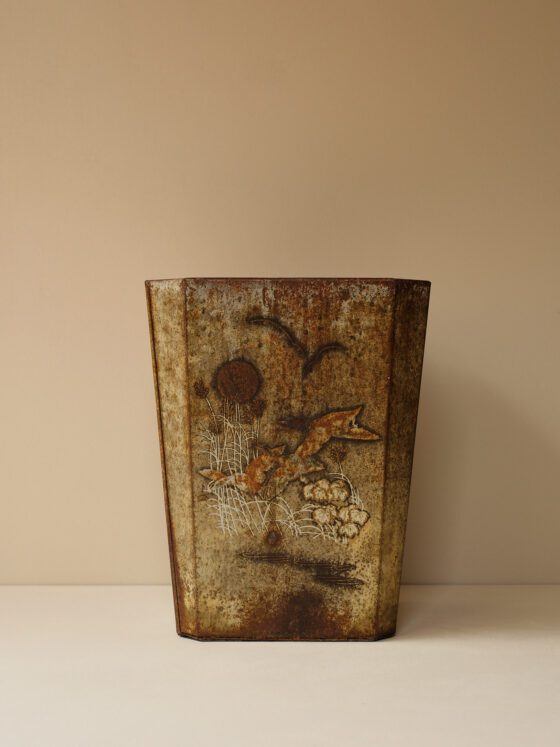 Vintage Metal Waste Paper Bin