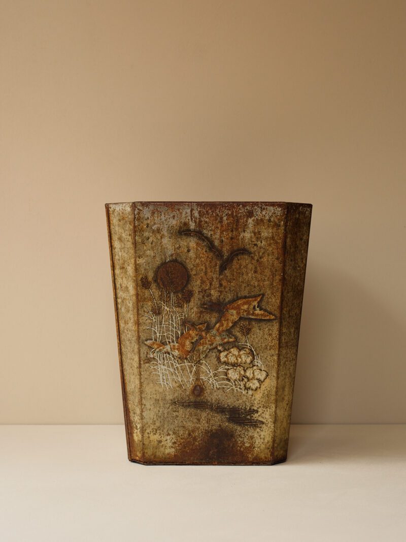 Vintage Metal Waste Paper Bin