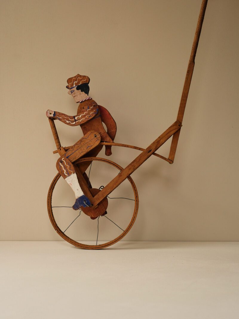 Vintage Hand Crafted Folk Art Push Along Toy